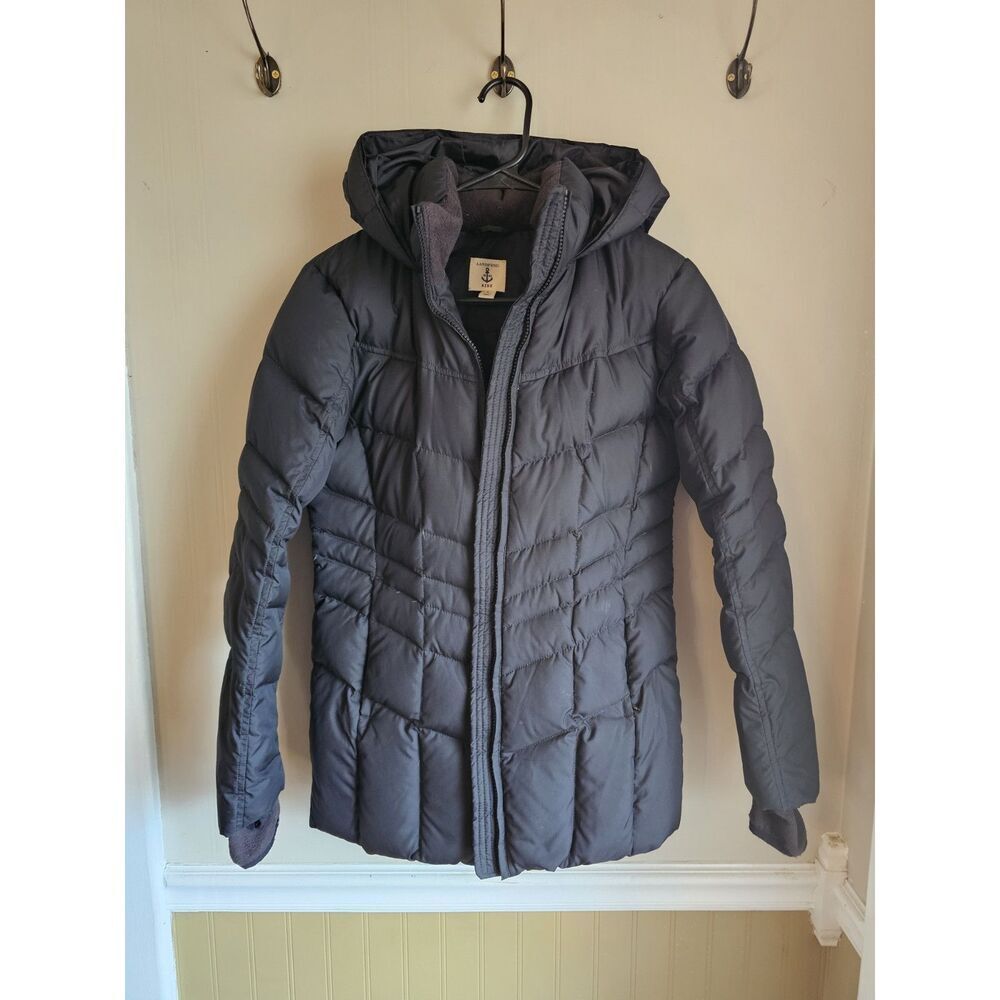 Lands' End Kids Down Filled Puffer Coat Parka Hooded Winter Jacket Large 14